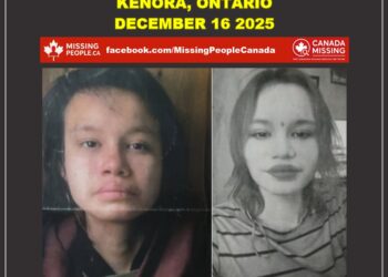 Photo of missing female teen Lilliana Cherry (Elie), age 16, from Kenora, Ontario (short dark brown hair).