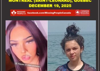Photo of missing female teen Fatima Zahra Es-Sakali, age 14, from Montréal (Saint-Léonard), Quebec