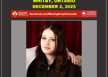 Photo of missing female teen Reegan, age 15, from Whitby, Ontario.