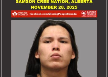 Photo of missing man Jimmy Eagle, age 27, from Samson Cree Nation, Alberta.