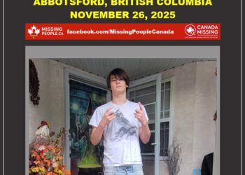 Photo of missing Indigenous male teen Kristian Lyons, age 16, from Abbotsford, British Columbia.