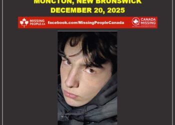 Photo of missing male youth Jonathan Kennedy, age 15, from Moncton, New Brunswick.
