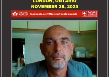 Photo of missing man Robbie Wayne Wiskin, age 57, from London, Ontario.