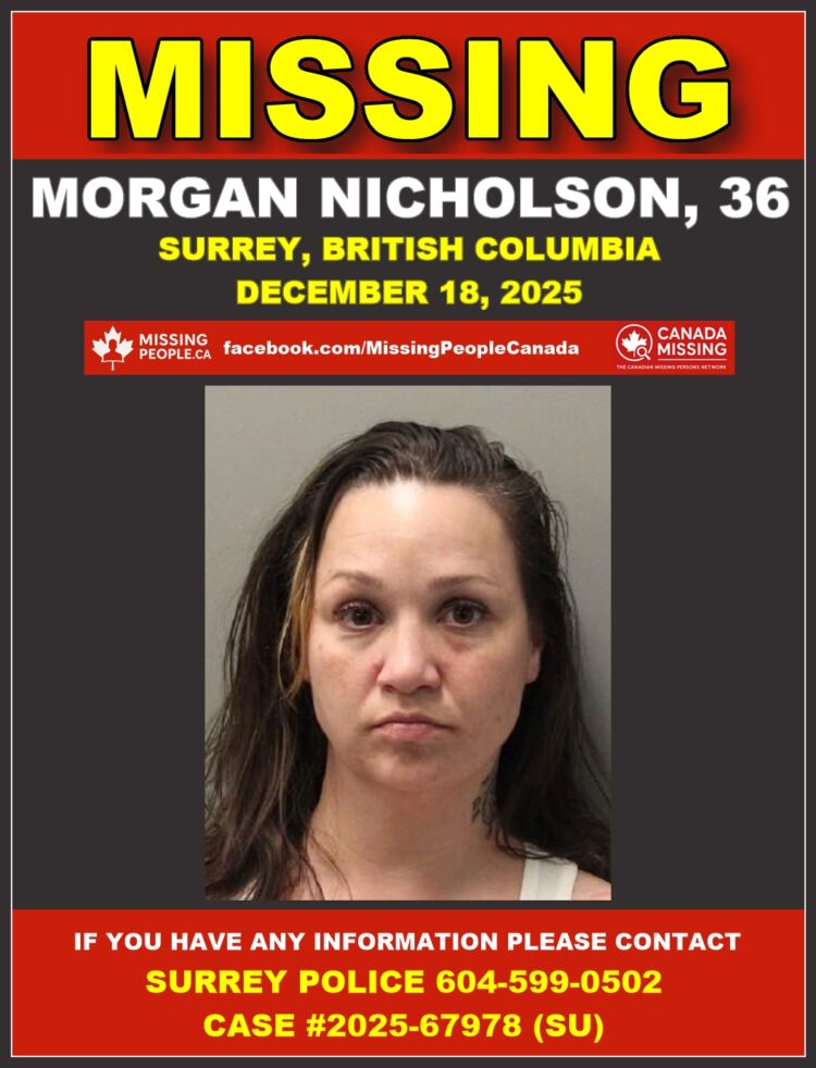 Photo of missing woman Morgan Nicholson, age 36, from Surrey, British Columbia