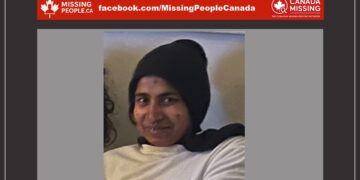 Photo of missing woman Reena, age 37, dark brown hair, thin build, from Brantford, Ontario.