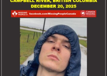Photo of missing man Tanner Closs-Gillis, age 21, from Campbell River, British Columbia.