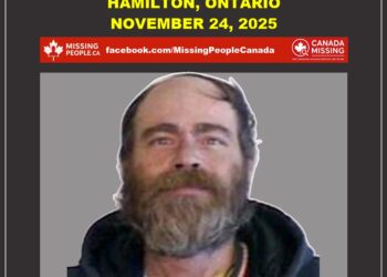 Photo of missing senior Jeffery Telfer, 65, long grey hair and beard, from Hamilton, Ontario.