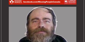 Photo of missing senior Jeffery Telfer, 65, long grey hair and beard, from Hamilton, Ontario.