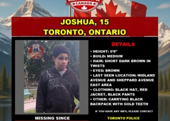 Photo of missing youth Joshua, age 15, from Toronto, Ontario