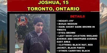 Photo of missing youth Joshua, age 15, from Toronto, Ontario