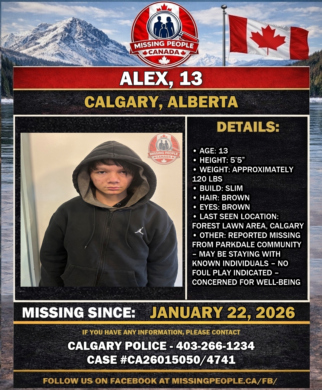 MISSING PERSON CANADA RELEASE