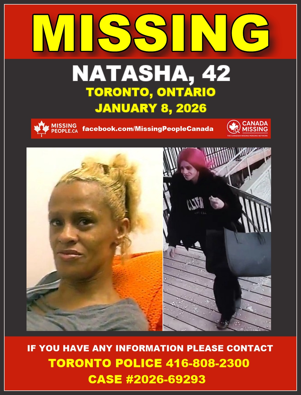 Photo of missing person Natasha, age 42, from Toronto, Ontario