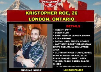 Photo of missing man Kristopher Roe, age 26, from London, Ontario