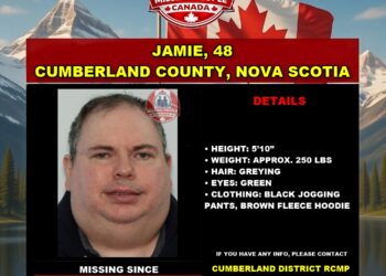 Photo of missing man Jamie, age 48, from Cumberland County, Nova Scotia.