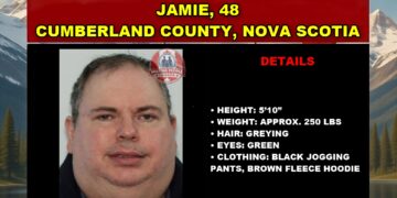 Photo of missing man Jamie, age 48, from Cumberland County, Nova Scotia.