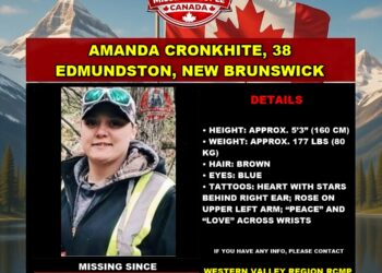 Photo of missing woman Amanda Cronkhite, age 38, from the Edmundston area, New Brunswick