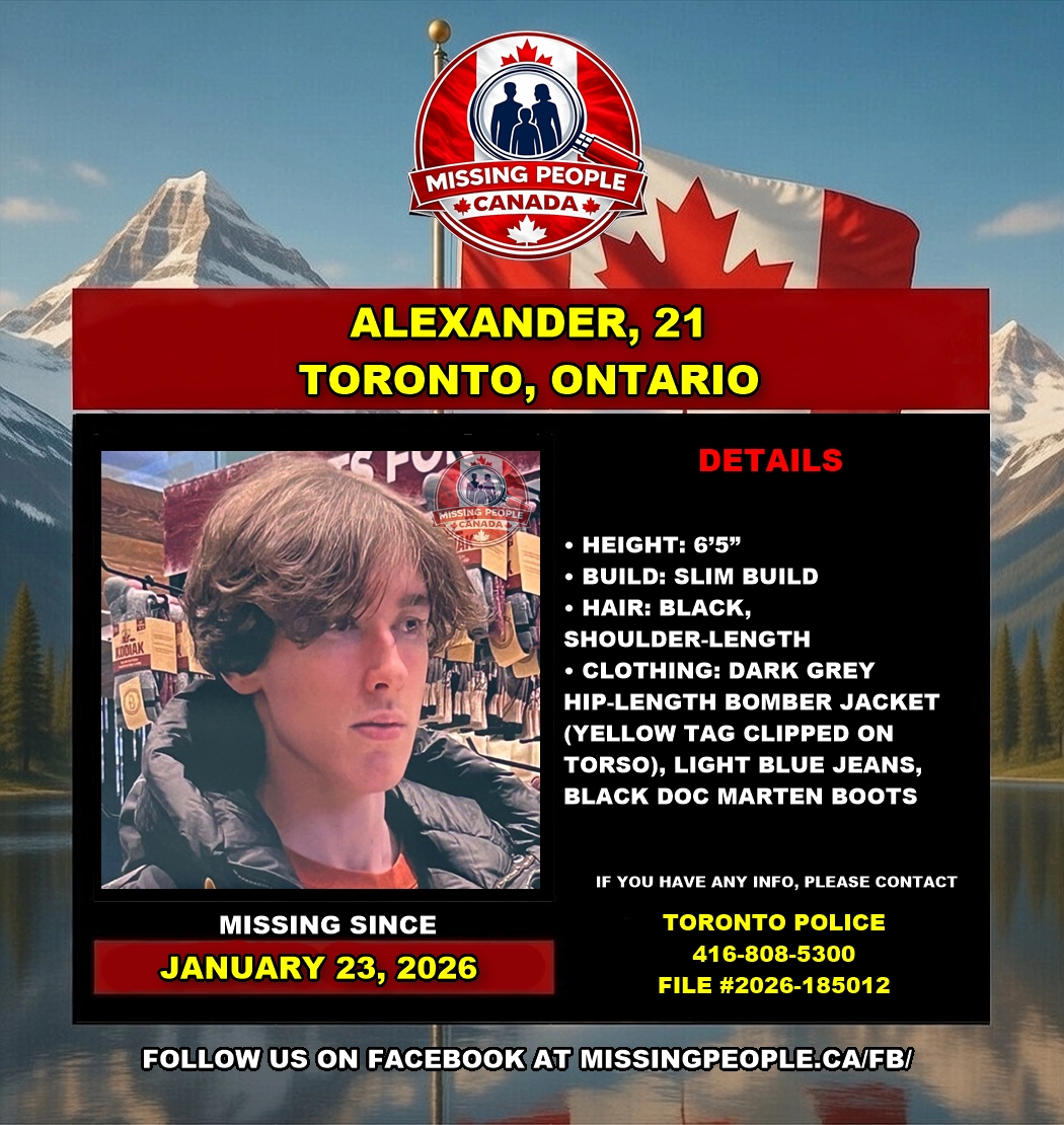 Photo of missing person Alexander, age 21, from Toronto, Ontario