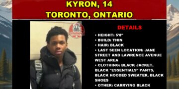 Photo of missing youth Kyron, age 14, from Toronto, Ontario