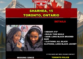 Photo of missing youth Sharhea, age 15, from Toronto, Ontario