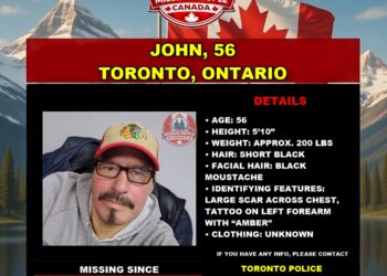 Photo of missing man John, age 56, from Toronto, Ontario.
