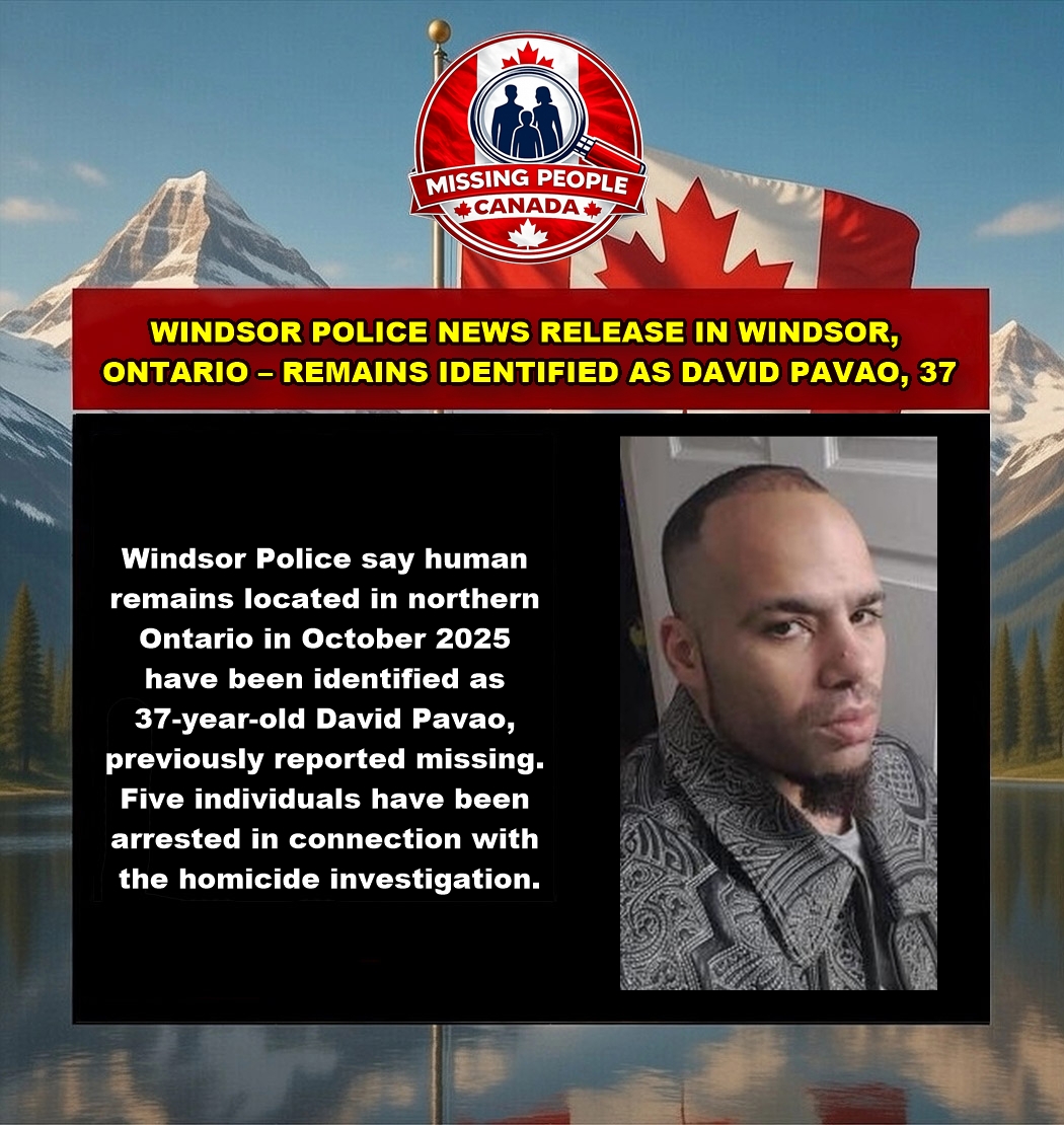 Photo related to Windsor Police news release regarding David Pavao, age 37, from Windsor, Ontario.
