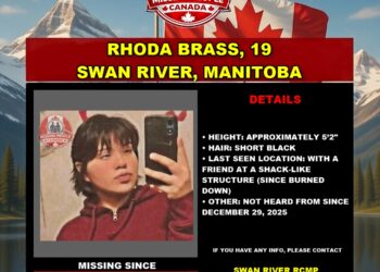 Photo of missing woman Rhoda Brass, age 19, from Sapotaweyak Cree Nation near Swan River, Manitoba