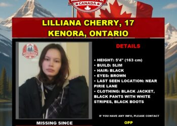 Photo of missing girl Lilliana Cherry, age 17, from Kenora, Ontario
