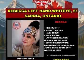 Photo of missing woman Rebecca Lefthand-Whiteye, age 51, from Sarnia, Ontario