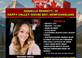 Photo of missing woman Danielle Bennett, age 36, from Happy Valley–Goose Bay, Newfoundland