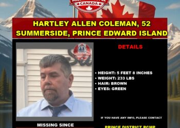 Photo of missing man Hartley Allen Coleman, age 52, from Summerside, Prince Edward Island