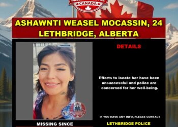 Photo of missing woman Ashawnti Weasel Mocassin, age 24, from Lethbridge, Alberta