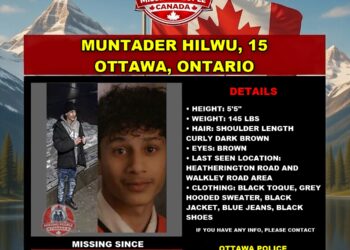 Photo of missing boy Muntader Hilwu, age 15, from Ottawa, Ontario