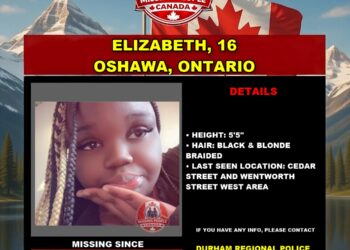 Photo of missing girl Elizabeth, age 16, from Oshawa, Ontario