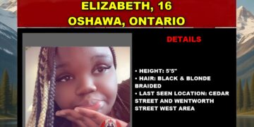 Photo of missing girl Elizabeth, age 16, from Oshawa, Ontario