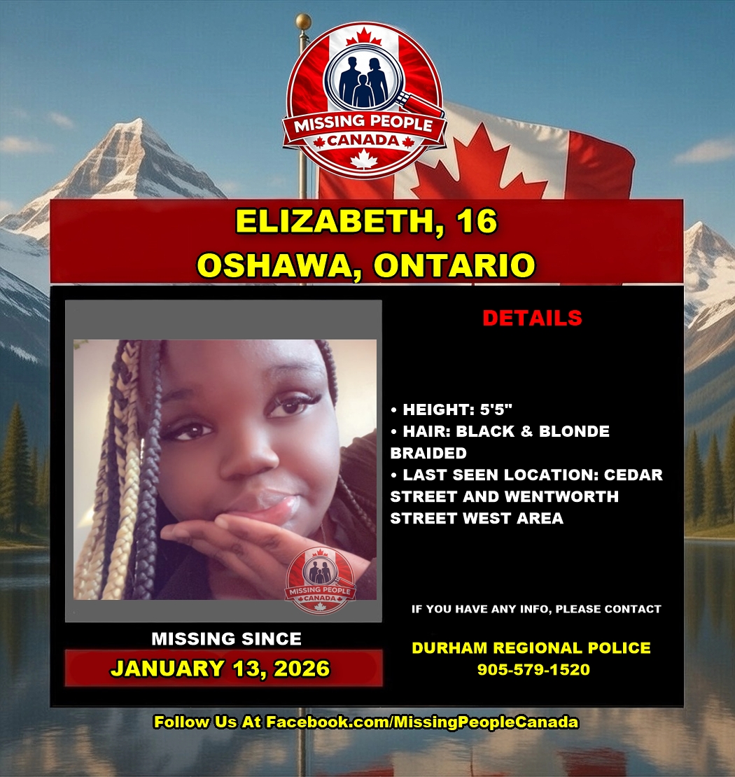 Photo of missing girl Elizabeth, age 16, from Oshawa, Ontario