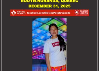 Photo of missing girl Shadow Lindsay Penosway, age 13, from Rouyn-Noranda, Québec