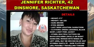 Photo of missing woman Jennifer Richter, age 42, from Dinsmore, Saskatchewan