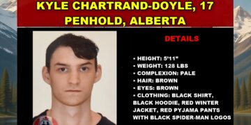 Photo of missing boy Kyle Chartrand-Doyle, age 17, from Penhold, Alberta