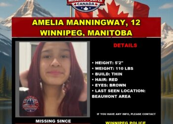 Photo of missing girl Amelia Manningway, age 12, from Winnipeg, Manitoba