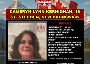 Photo of missing girl Cameryn Lynn Kernighan, age 16, from Bloomfield, New Brunswick