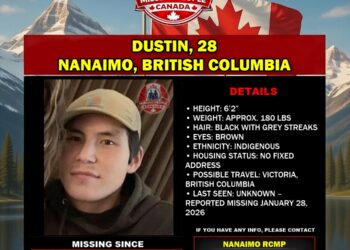 Photo of missing man Dustin, age 28, from Nanaimo, British Columbia