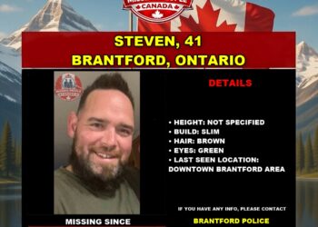 Photo of missing man Steven, age 41, from Brantford, Ontario
