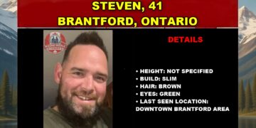 Photo of missing man Steven, age 41, from Brantford, Ontario
