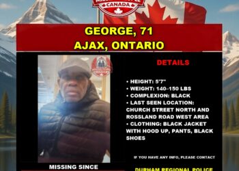 Photo of missing senior George, age 71, from Ajax, Ontario