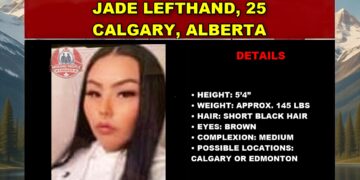 Photo of missing woman Jade Lefthand, age 25, from Calgary, Alberta