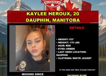 Photo of missing woman Kaylee Heroux, age 20, from Dauphin, Manitoba