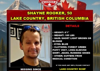 Photo of missing man Shayne Rooker, age 50, from Lake Country, British Columbia