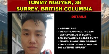Photo of missing man Tommy Nguyen, age 38, from Surrey, British Columbia