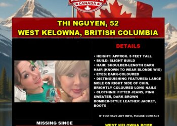 Photo of missing woman Thi Nguyen, age 52, from West Kelowna, British Columbia