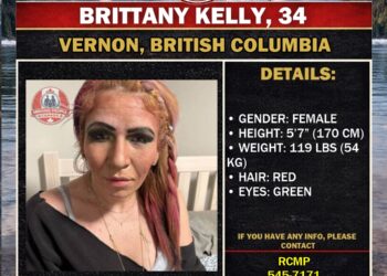 Photo of missing woman Brittany Kelly, age 34, from Vernon, British Columbia